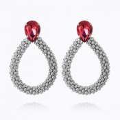 Caroline Svedbom - Classic Rope Earrings, Rhodiumpläterat Mulberry Red