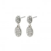 Pilgrim Jewellery - Beat Recycled Crystal Earrings Silverpläterade