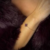 BUD TO ROSE - Clover Enamel Bracelet WineGold