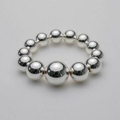 BOW19 Details - Big Bead Bracelet Elastic Silver