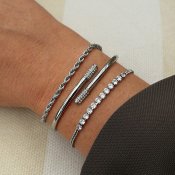 By Jolima - Twist bangle crystal steel