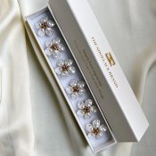 The ShoeLace Brand - Wilma – Pearl Flower Button Charm Gold