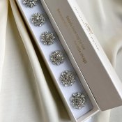 The ShoeLace Brand - Olivia – Crystal Flower Button Charm Silver