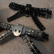 The ShoeLace Brand - Black Crystal Glitter Bow – Shoe Charm