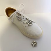 The ShoeLace Brand - Crystal Silver, Elastic fit - Shoe Charm
