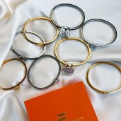 The ShoeLace Brand - Dark Blue Gold Cuff Bracelet – Button Base