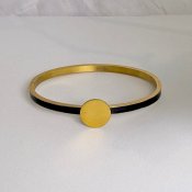 The ShoeLace Brand - Black Gold Cuff Bracelet – Button Base