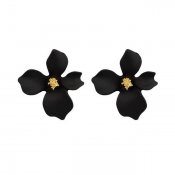 By Jolima - Lilly Flower Earring, Black