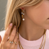 By Jolima - Pearl and Crystal Huggie Gold