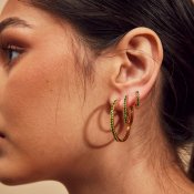 BOW19 Details - Emerald Green Hoops Large