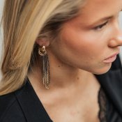 BOW19 Details - Strass Knot Earrings Black