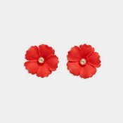 BOW19 Details - Iris Flower Earrings Red