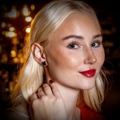 BUD TO ROSE - Clover Enamel Earring Black Gold