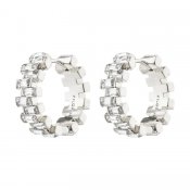 Pilgrim Jewellery - Paris Recycled Crystal Hoop Earrings Silver-plated