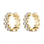 Pilgrim Jewellery - Paris Recycled Crystal Hoop Earrings Goldplated