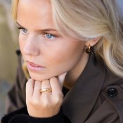 By Jolima - Palma Mini Hoop Brown Gold