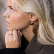 By Jolima - Palma Mini Hoop Brown Gold