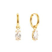 By Jolima - Teardrop huggie guldpläterade