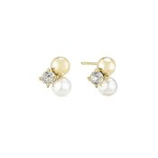BUD TO ROSE - Ice Pearl Mix Small Earring Gold