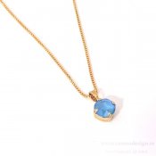 Caroline Svedbom - Classic Petite Necklace  Summer Blue Guldplätering
