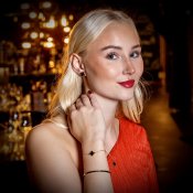 BUD TO ROSE - Clover Enamel Necklace Black Gold