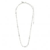Pilgrim Jewellery - HALLIE Organic Shaped Crystal Necklace Silverplated