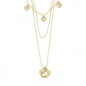 Pilgrim Jewellery - SMILE återvunnet halsband med mynthänge 3-i-1 guldpläterat