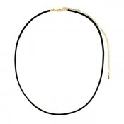 Pilgrim Jewellery - CHARM Leather Cord Necklace, Black Goldplated
