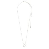 Pilgrim Jewellery - IRIS Halsband med Hjärthänge Silverpläterat