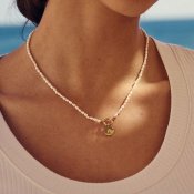 EDBLAD - Collier Pearl Necklace Grey Stål