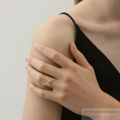 Dansk Copenhagen - Shimmer Center Ring Silverpläterat