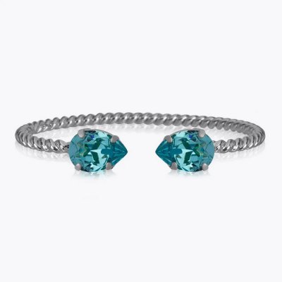 Caroline Svedbom - Mini Drop Bracelet Rhodium Light Turquoise