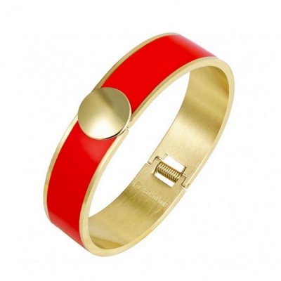 BUD TO ROSE - Capri Enamel Large Bracelet Red Gold