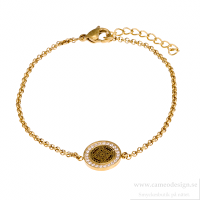 Ingnell Jewellery - Steffie Coin CZ Single Bracelet Gold