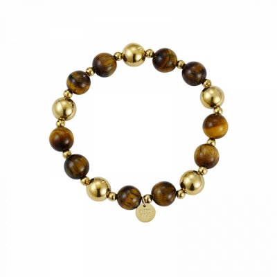 BUD TO ROSE - Kelly Bracelet Brown Tiger Eye Gold