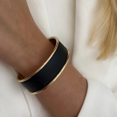 BOW19 Details - Cuff Thin Bracelet Black