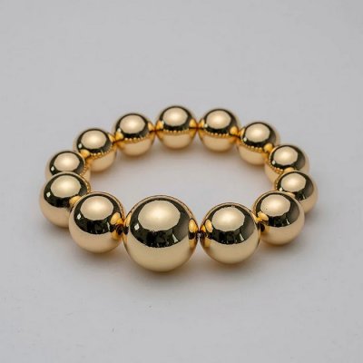 BOW19 Details - Big Bead Bracelet Elastic Gold