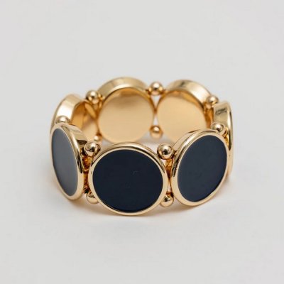 BOW19 Details - Ava Elastic Bracelet Gold w Dark Blue