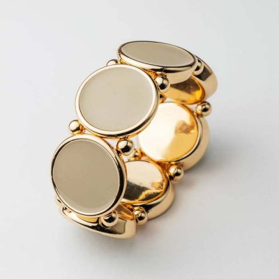 BOW19 Details - Ava Elastic Bracelet Gold w Beige