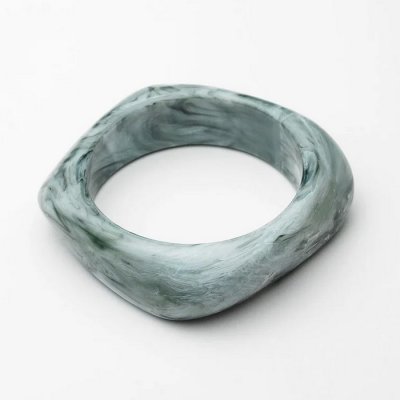 BOW19 Details - Big Square Bracelet Green Marble
