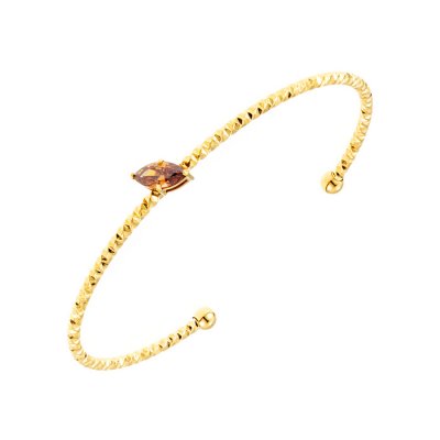 By Jolima - Como Mini Bangle Brown Gold