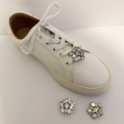 The ShoeLace Brand - Crystal Silver, Elastic fit - Shoe Charm