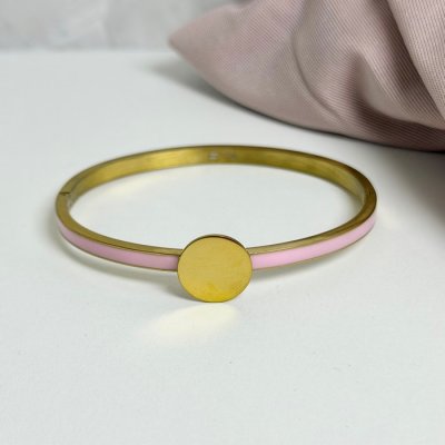 The ShoeLace Brand - Light Pink Gold Cuff Bracelet – Button Base