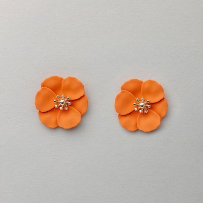 BOW19 Details - Flower small earrings orange
