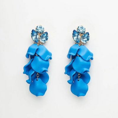 Bow19 Details - Leaf Stone Earrings Sky Blue