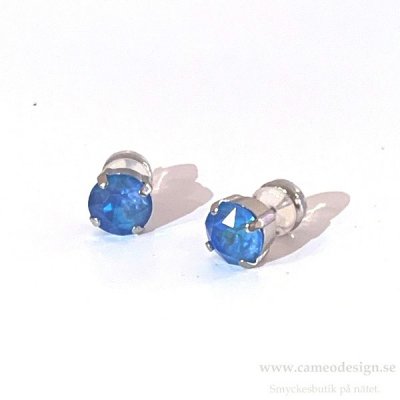 Caroline Svedbom - Classic Stud Earrings  Oceans Blue Delight Rhodiumplätering