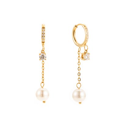By Jolima - Pearl and Crystal Huggie Gold