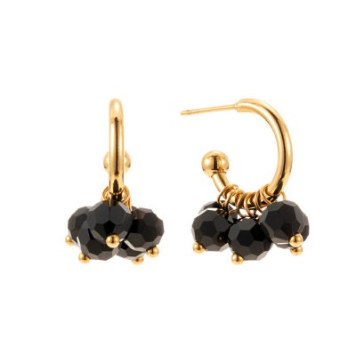 By Jolima - Palma Mini Hoop Black Gold