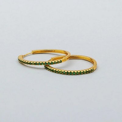BOW19 Details - Emerald Green Hoops Large