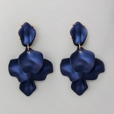 BOW19 Details - BOW19 Details - Leaf Earrings Midnight Blue